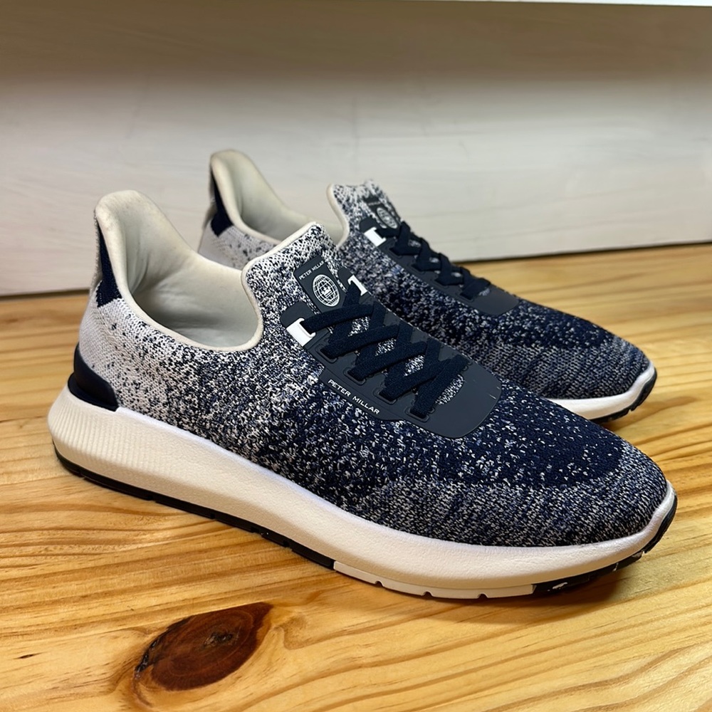 Peter Millar Blue / White Hyper light Apollo Sneakers. Amazing Colorway Must See
